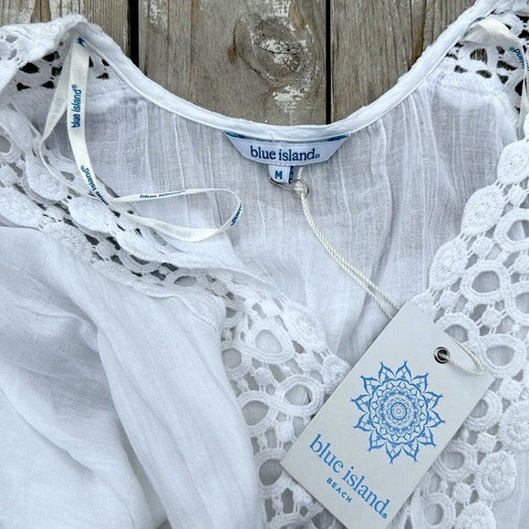 Blue Island Beach Cover Up White Eyelet NWT - Picture 5 of 5